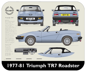 Triumph TR7 Roadster 1977-81 Place Mat, Small
